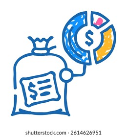 asset allocation financial advisor doodle icon sketch vector. asset allocation financial advisor sign. isolated symbol illustration