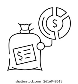 asset allocation financial advisor line icon vector. asset allocation financial advisor sign. isolated contour symbol black illustration
