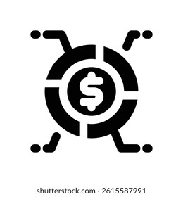 asset allocation glyph icon. Strong and solid vector icon for websites, mobile interfaces, presentations, and visual branding. High quality and easy to edit.