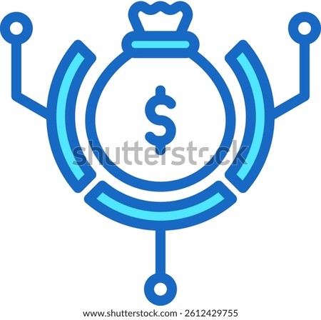 Asset Allocation Icon Blue Color Vector Illustration