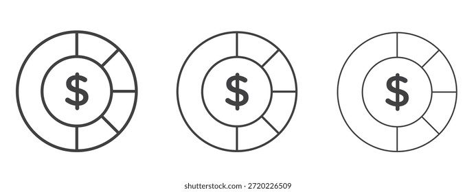 Icono de asignación de activos en estilo doodle de arte de línea. Signo de contorno de trazo editable, eps 10