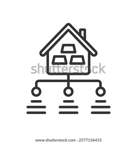 Asset allocation, icon in line design. Asset allocation, investment, portfolio, diversification, finance, capital, stocks on white background vector. Asset allocation editable stroke icon