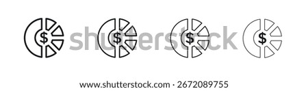 Asset allocation icon. minimal strokes lines for web designs
