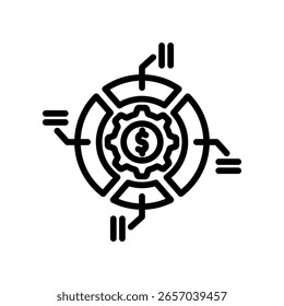 Asset Allocation Icon Outline Vector Illustration