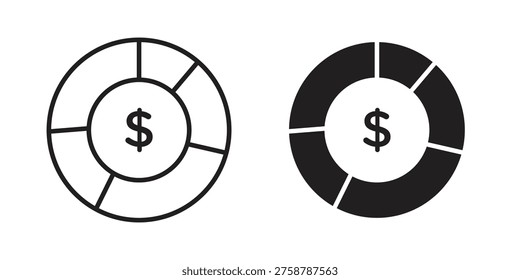 Asset allocation icon symbol. Classic flat and linr style