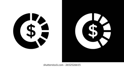 Asset allocation icon symbol collection. Flat vector stock illustration.