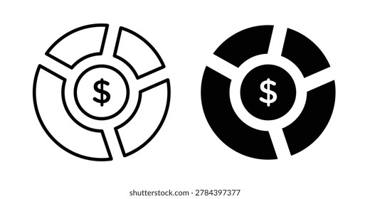 Asset allocation icon vector logo. icons in solid, editable strokes.
