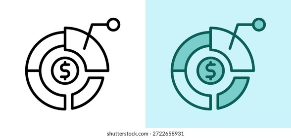 Asset Allocation Icon whitegreen Vector Illustration