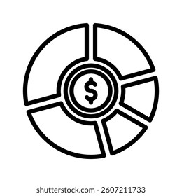 Asset Allocation Line Vector Illustration On White Background.