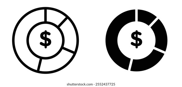 Asset allocation liner icon vector set.