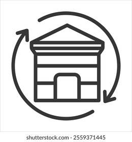 Asset Allocation Outline Icon Vector Illustration