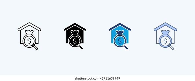 Vector de Ilustración de Iconos Múltiples de Análisis de Activos