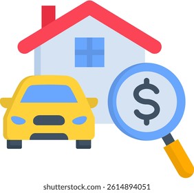 Asset Appraisal Icon Flat Vector Illustration