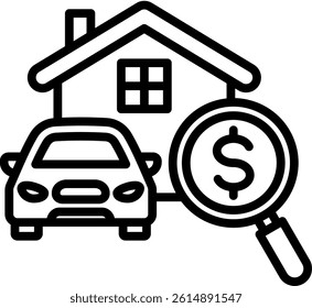 Asset Appraisal Icon Line Vector Illustration
