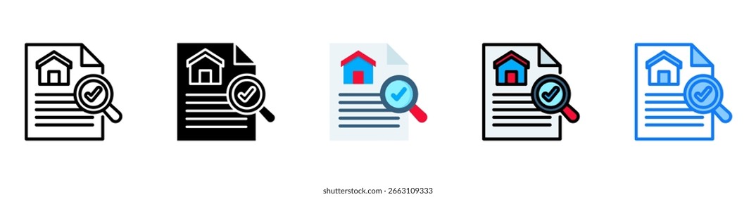 Icono de auditoría de activos Ilustración vectorial de estilos múltiples