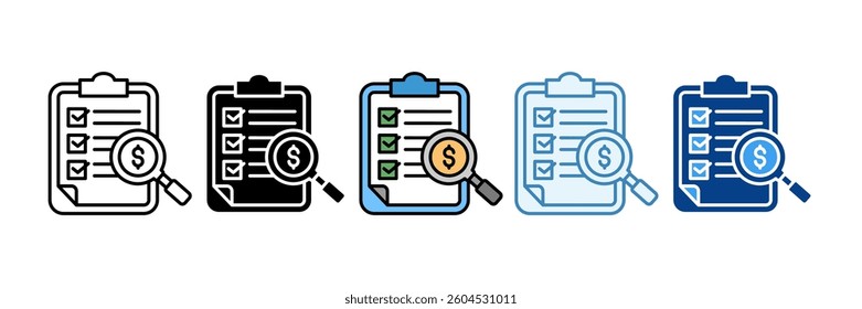 Asset Audit Icon Set Multiple Style Collection