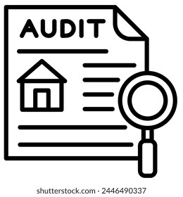 Asset Auditing icon line vector illustration
