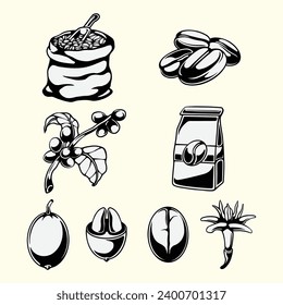 Asset coffee beans vector art