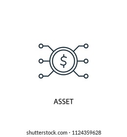 Asset concept line icon. Simple element illustration. Asset concept outline symbol design from Accounting set. Can be used for web and mobile UI/UX