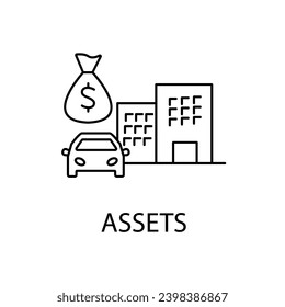 Asset concept line icon. Simple element illustration. Asset concept outline symbol design.