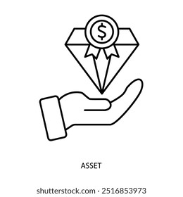 
asset concept line icon. Simple element illustration. asset outline symbol design.