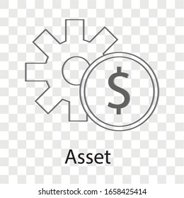 Asset concept on transparency background. Creative idea design. Flat vector illustration for template, brochure or presentation.