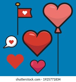asset design love symbol, vector flat illustration