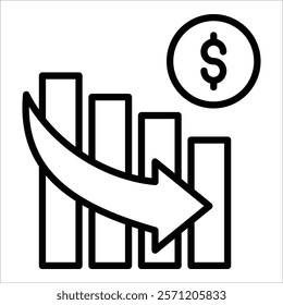 Asset Devaluation Icon Element For Design