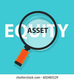 asset or equity cash flow concept business analysis magnifying glass symbol