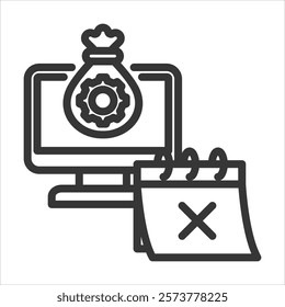 Asset Expiry Outline Icon Vector Illustration