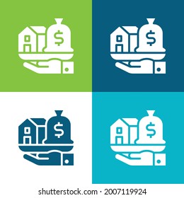 Asset Flat four color minimal icon set