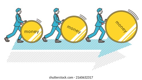 Asset formation, asset management, long -term investment concept [Vector illustration material]