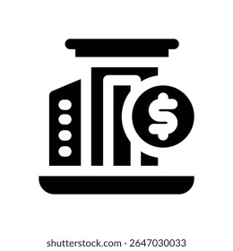 asset glyph icon. Strong and solid vector icon for websites, mobile interfaces, presentations, and visual branding. High quality and easy to edit.