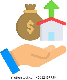 Asset Growth Icon Flat Vector Illustration