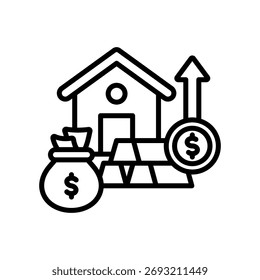 Asset Growth Icon Line Vector Illustration