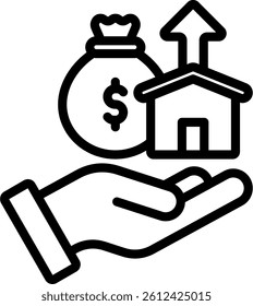 Asset Growth Icon Outline Vector Illustration