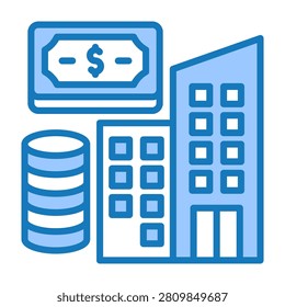 Asset Icon Blue Dualtone Design Vector Illustration