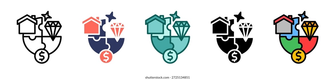 Asset Icon Multiple Vector Illustration