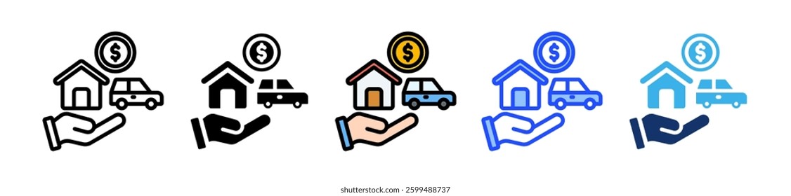 Asset Icon Set With Multiple Style Collection