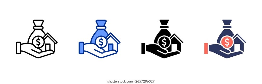 Ícone de ativo - coleção de vários estilos da folha