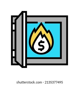 vector de icono de color de la inflación de activos. signo de inflación de activos. ilustración de símbolo aislado