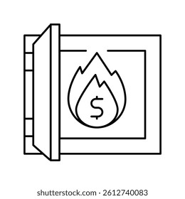 asset inflation line icon vector. asset inflation sign. isolated contour symbol black illustration