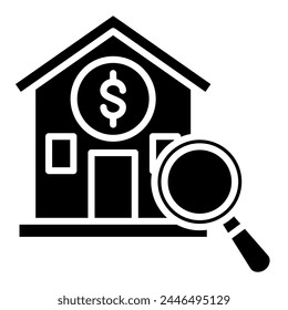 Ilustración vectorial de línea de icono de inspección de activos