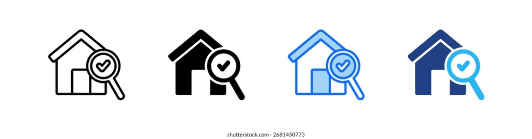 Asset Inspection Icon Set Multiple Style Collection