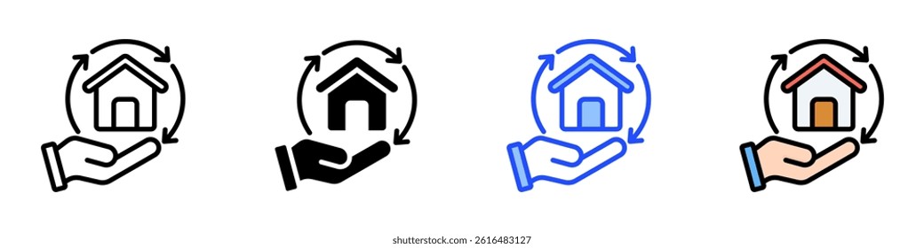 Asset Lifecycle Icon Set With Multiple Style Collection