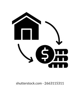 Asset Liquidation Icon Glyph Vector Illustration