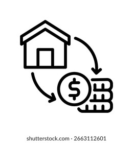 Ícone Liquidação de Ativos - Ilustração do Vetor de Linha