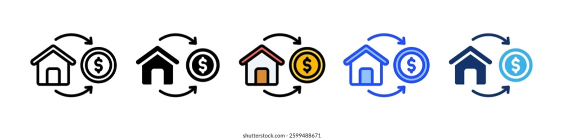 Asset Liquidation Icon Set With Multiple Style Collection