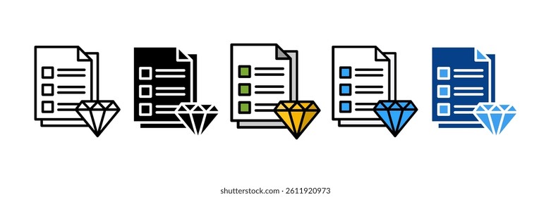 Asset List Icon Set Multiple Style Collection