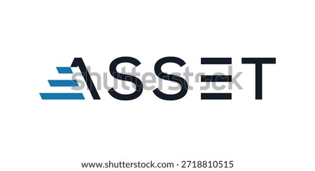 asset logo design, typography text asset logo graphic, ladder business vector icon concept
